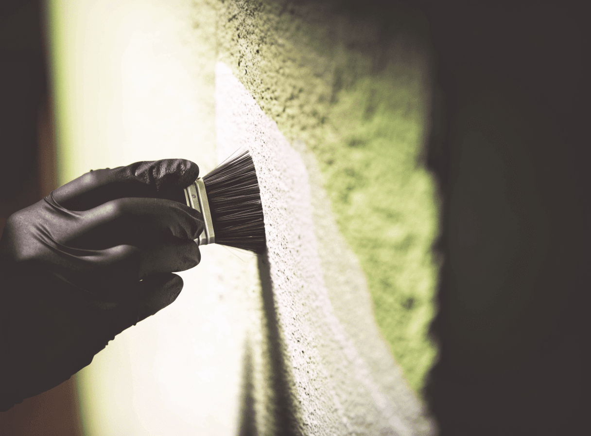 Traitement désinfectant appliqué sur un mur